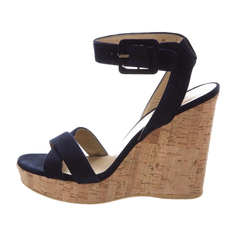 STUART WEITZMAN Suede Crossover Sandals